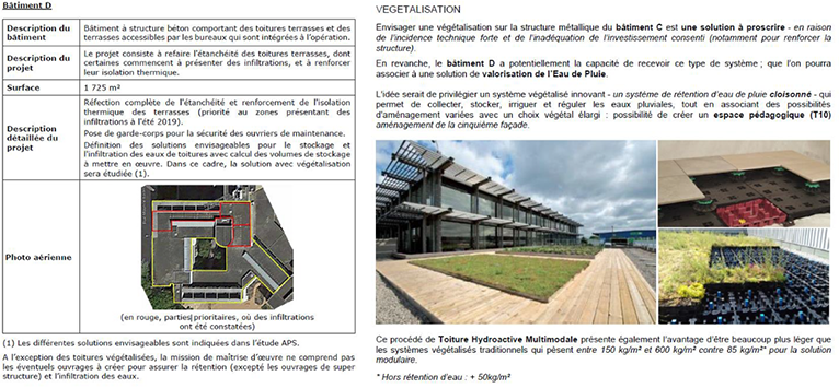 Démarches de ré-infiltration des eaux pluviales sur le campus