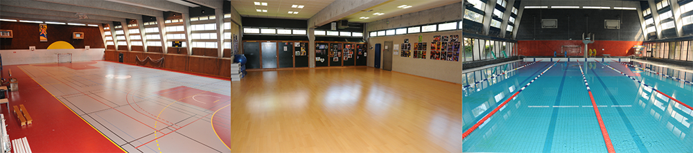 gymnase, salle de danse et piscine